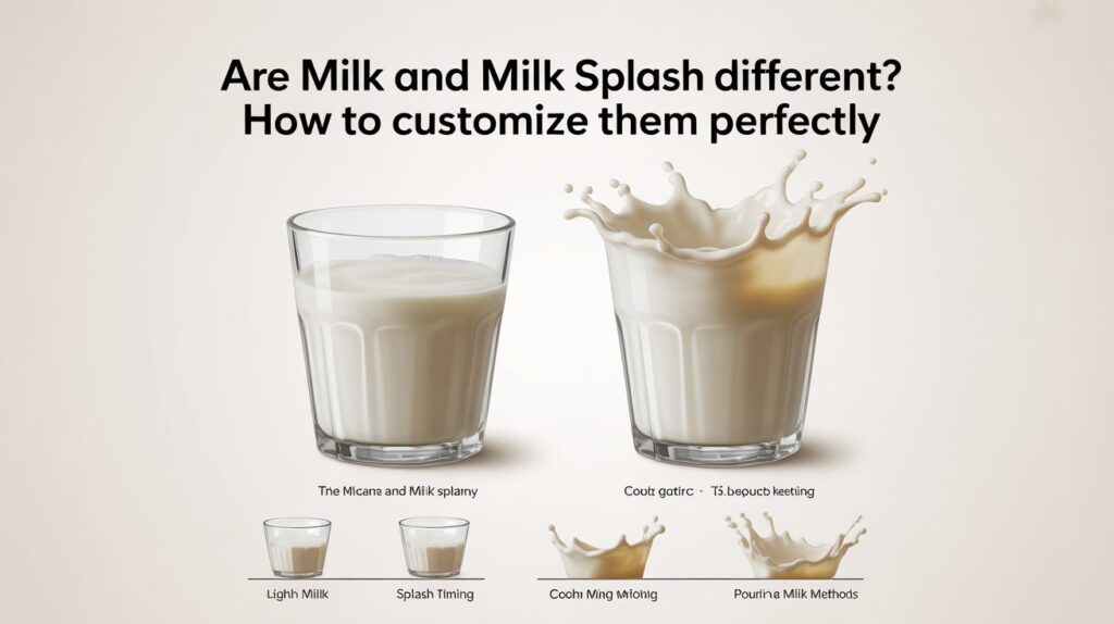 Milk vs milk splash comparison showing difference between regular milk and splash milk customization