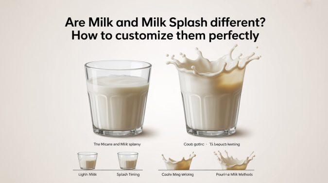 Milk vs milk splash comparison showing difference between regular milk and splash milk customization